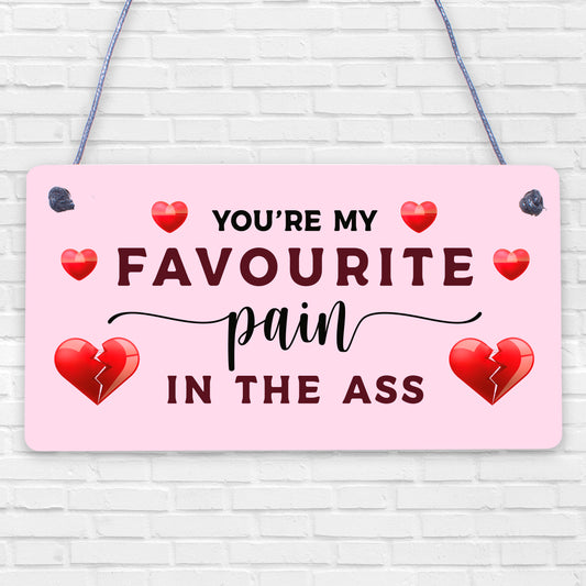 Hilarious Funny Anniversary hanging plaque For Him Her Valentines Day hanging plaque Husband Wife