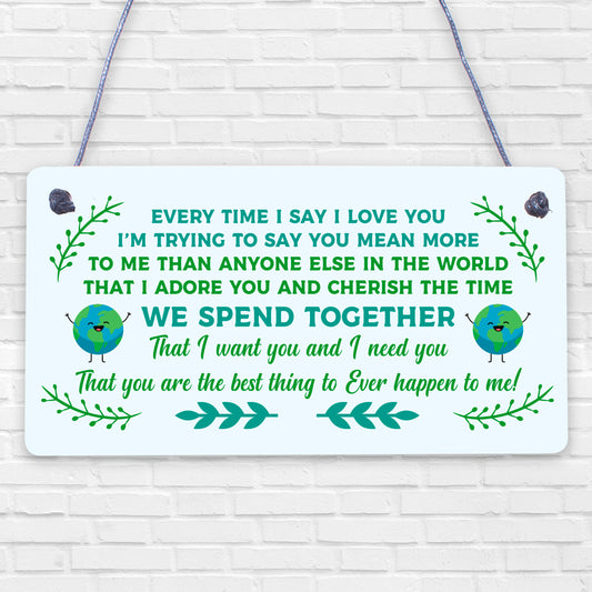 Novelty hanging Sign For Valentines Day Anniversary Gift For Boyfriend