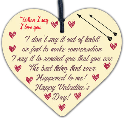 Special Valentines Day Wooden Heart Plaque Gift For Husband Wife Gift For Him