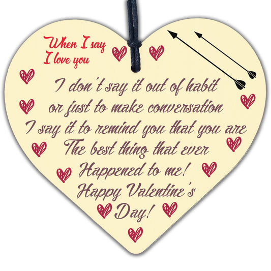 Special Valentines Day Wooden Heart Plaque Gift For Husband Wife Gift For Him