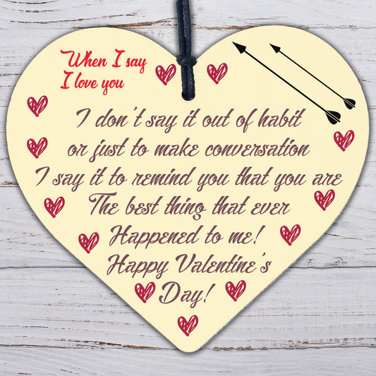 Special Valentines Day Wooden Heart Plaque Gift For Husband Wife Gift For Him