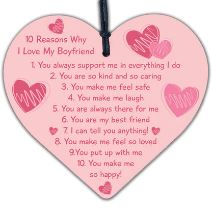 Handmade 10 Reasons Why I Love You Gift For Boyfriend Valentines Day Anniversary