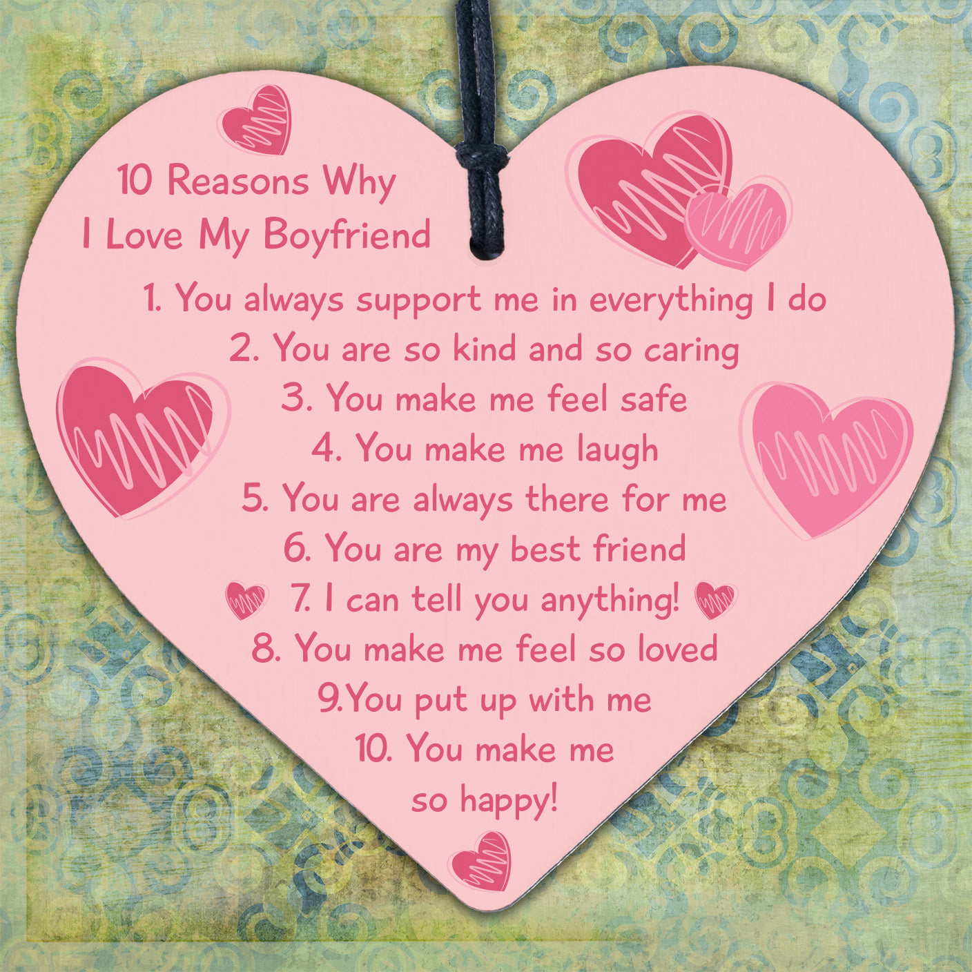 Handmade 10 Reasons Why I Love You Gift For Boyfriend Valentines Day Anniversary