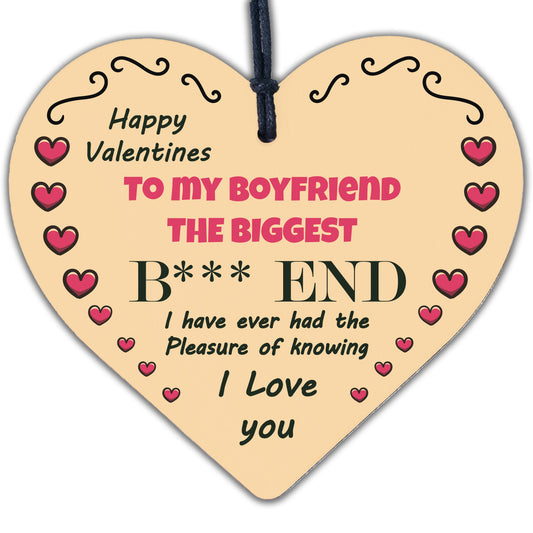 Funny Valentines Gift For Boyfriend Rude Gifts For Him Novelty Wooden Heart Gift