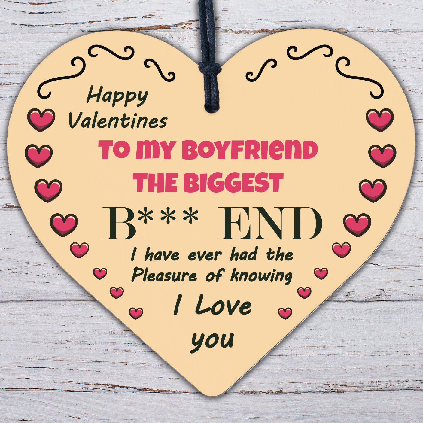 Funny Valentines Gift For Boyfriend Rude Gifts For Him Novelty Wooden Heart Gift