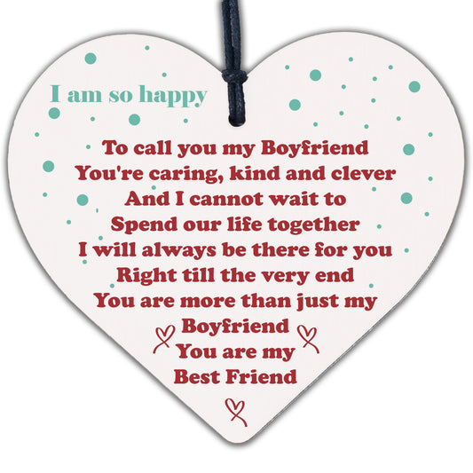 Anniversary Gift For Boyfriend Relationship Keepsake Gift Valentines Wood Heart