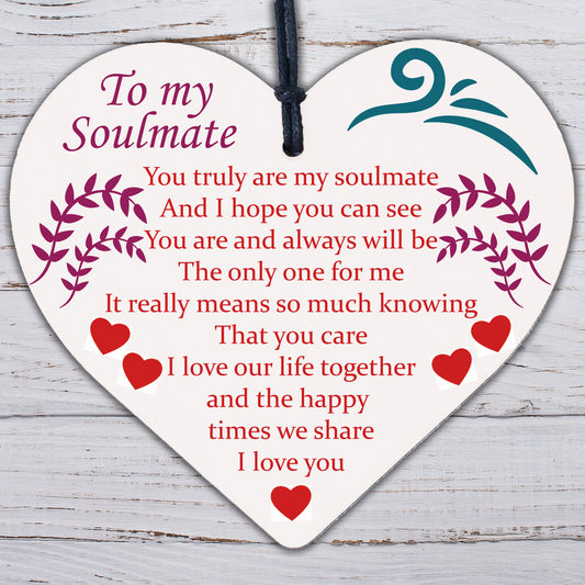 Soulmate Gift For Her Heart Anniversary Valentines Gift For Boyfriend Girlfriend