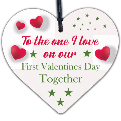 Handmade First Valentines Day Together Gift For Boyfriend Girlfriend Wood Heart