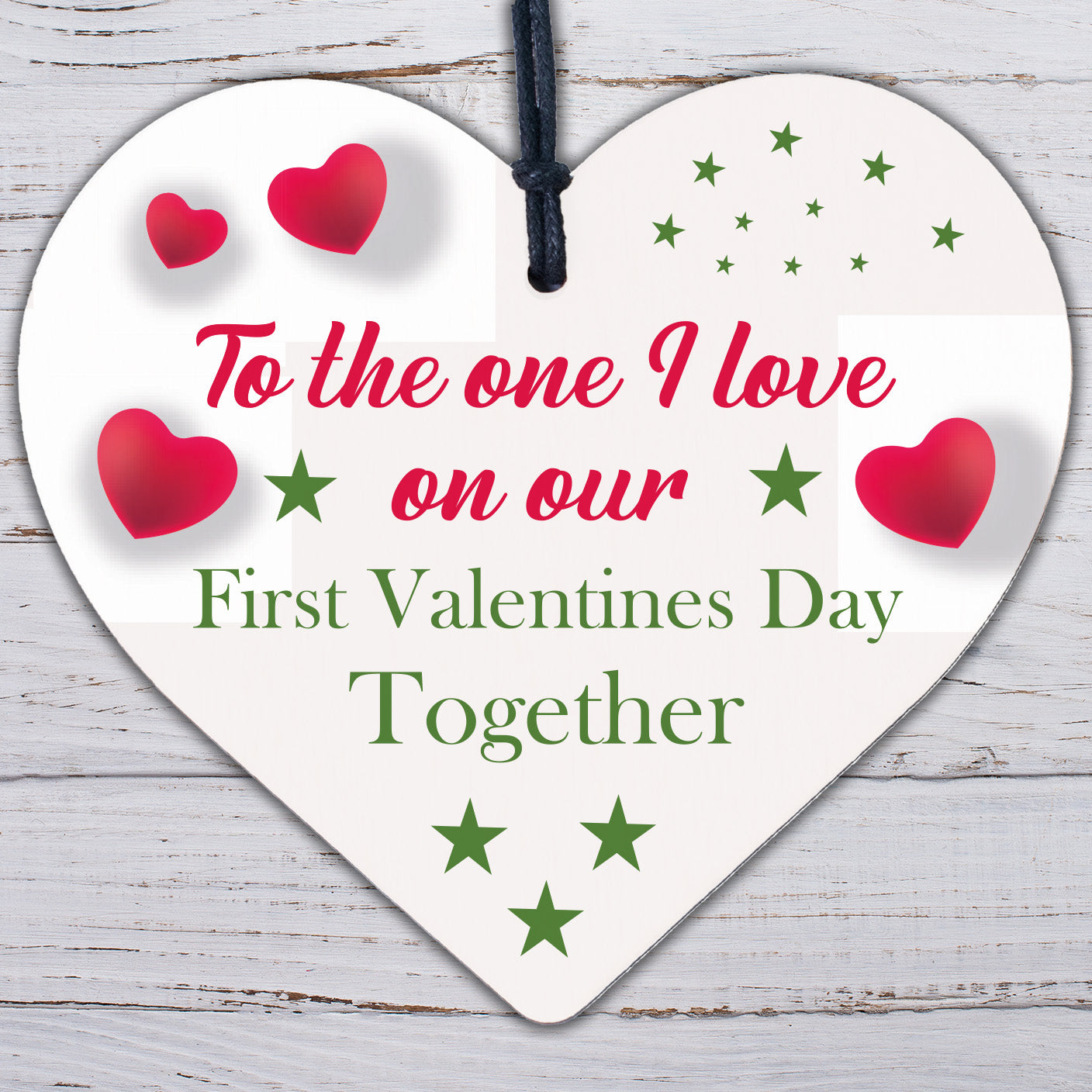 Handmade First Valentines Day Together Gift For Boyfriend Girlfriend Wood Heart