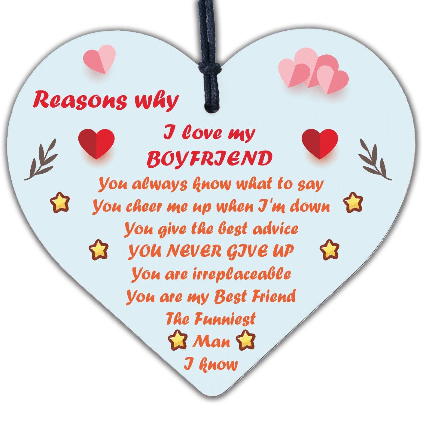 Perfect Romantic Valentines Gift For Your Boyfriend Wood Heart Anniversary Gift