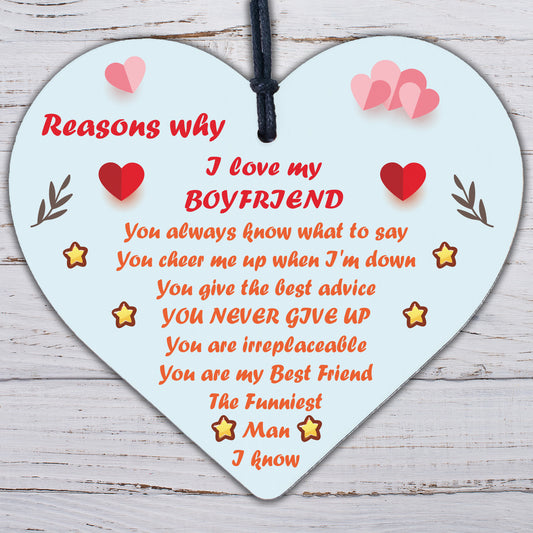 Perfect Romantic Valentines Gift For Your Boyfriend Wood Heart Anniversary Gift