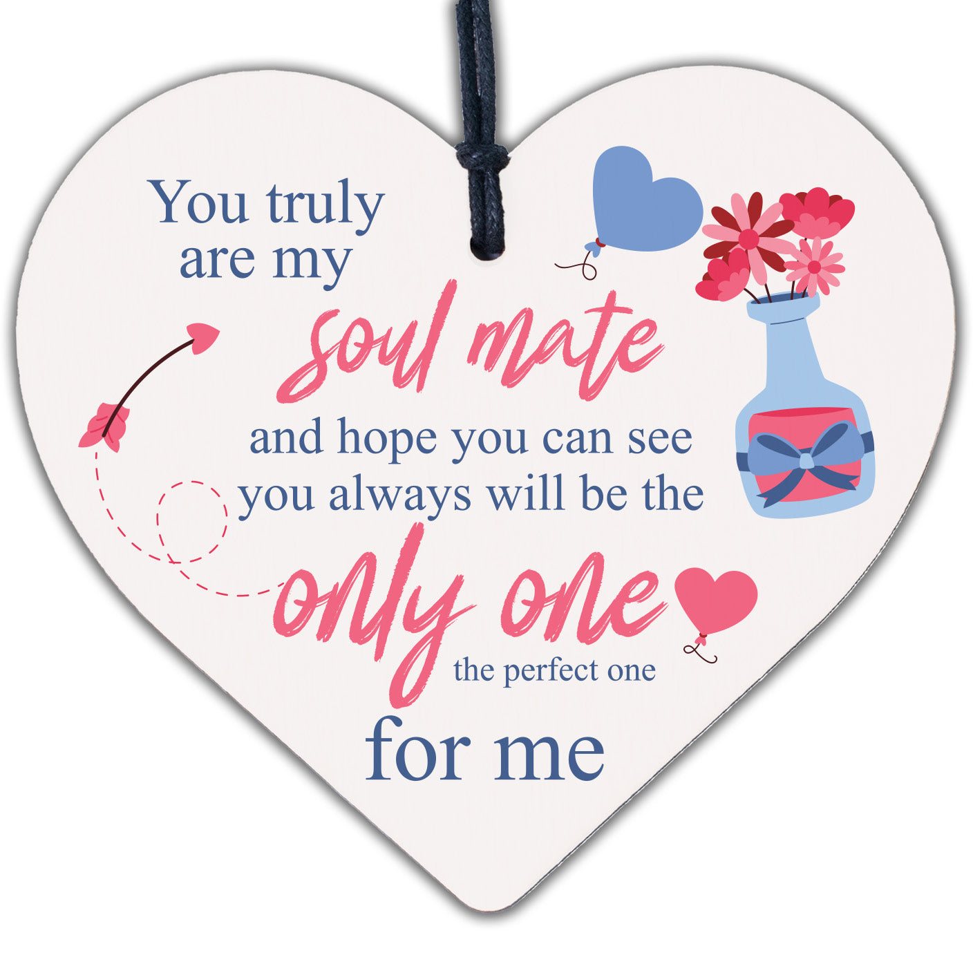 Soulmate Gifts Wood Heart Anniversary Valentines Day Gift Soulmate Birthday Card