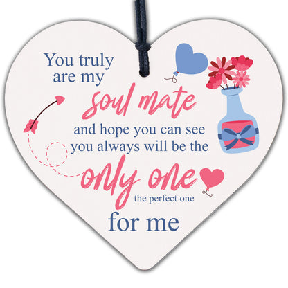 Soulmate Gifts Wood Heart Anniversary Valentines Day Gift Soulmate Birthday Card