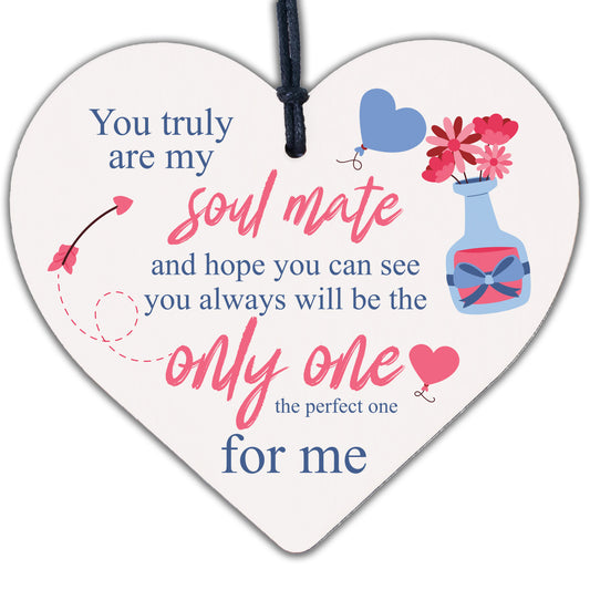 Soulmate Gifts Wood Heart Anniversary Valentines Day Gift Soulmate Birthday Card