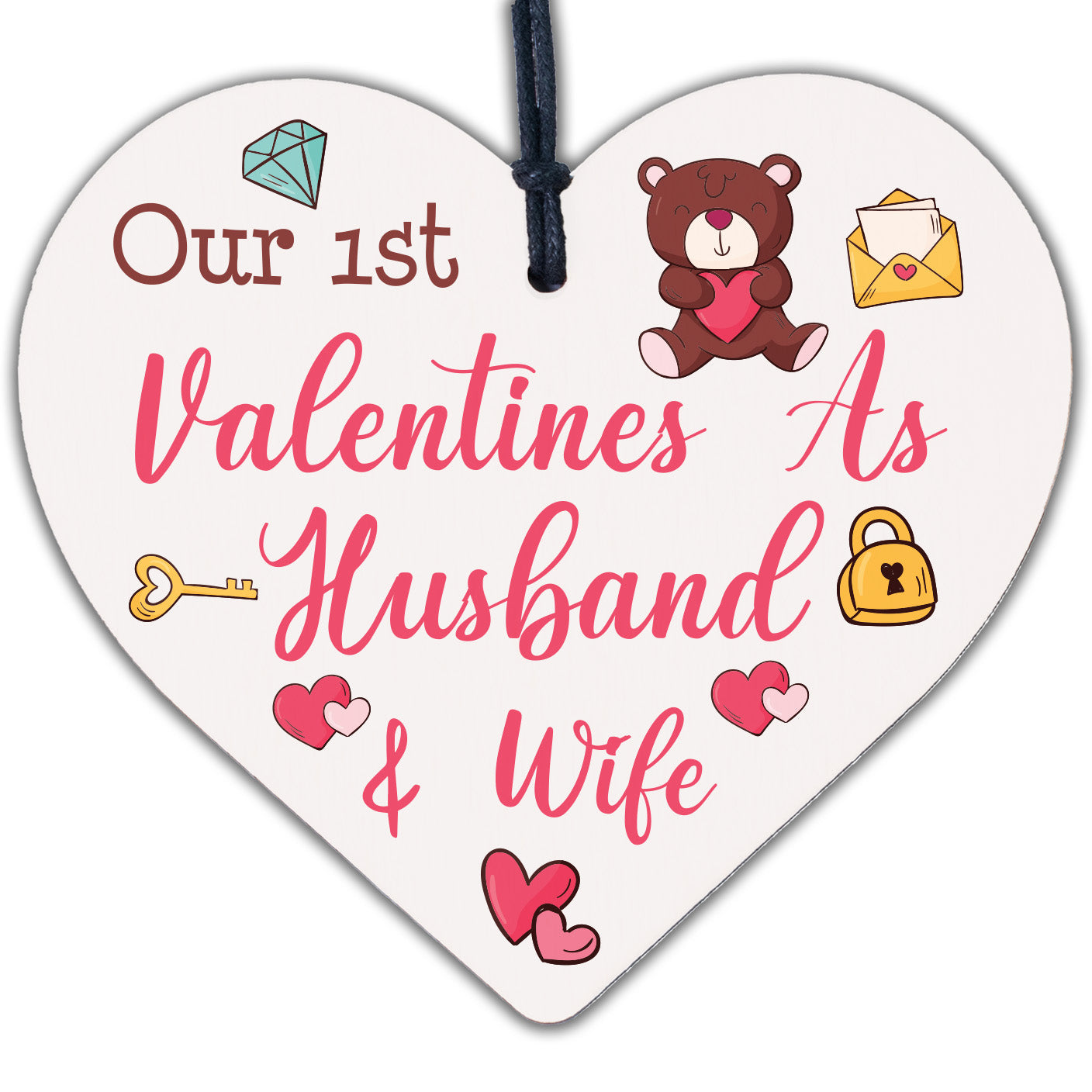 1st Valentines Day As Husband Wife Valentines Day Card For Husband Wife Heart