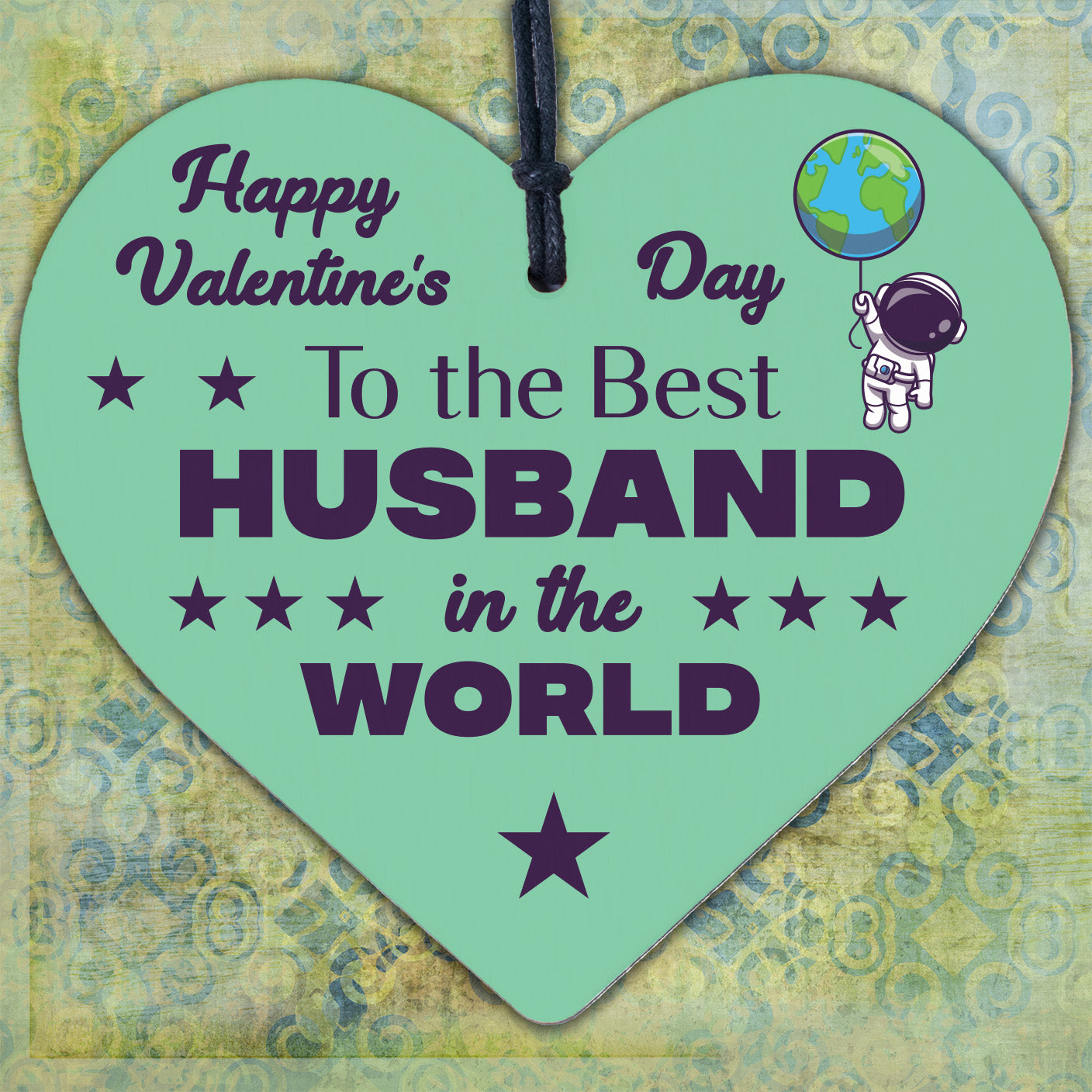 Valentines Gifts For Husband Hanging Engraved Heart LOVE Gift For Him Keepsake