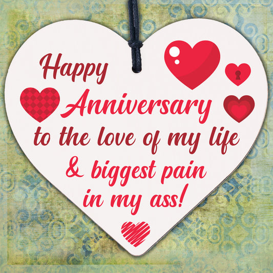 FUNNY Happy Anniversary Gift Heart 1st 2nd 10th Anniversary For Husband Wife