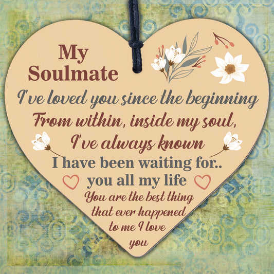 Soulmate Gifts Heart Plaque Anniversary Birthday I Love You Gift For Him For Her