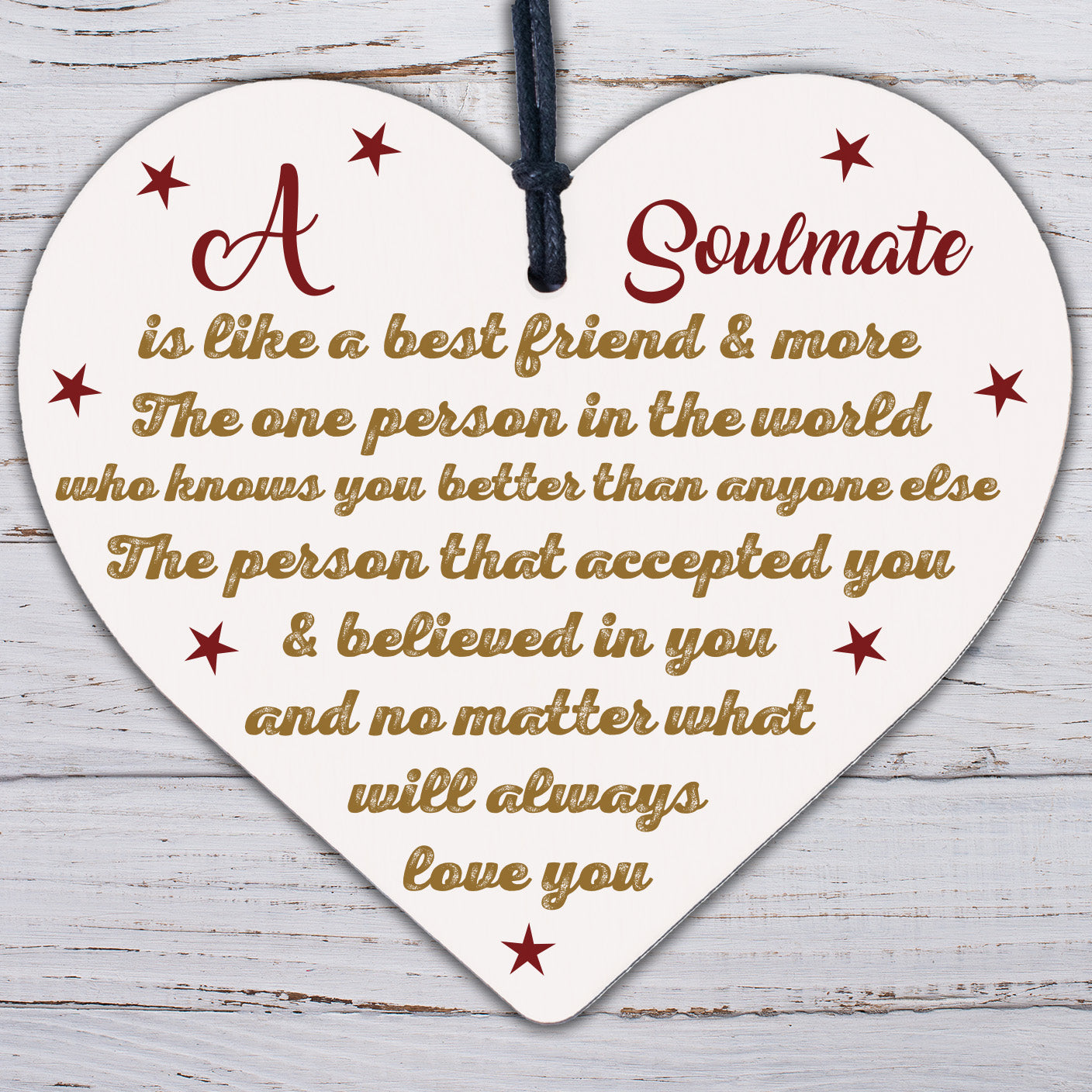 Soulmate Birthday Christmas Card Heart Anniversary Gift For Girlfriend Boyfriend