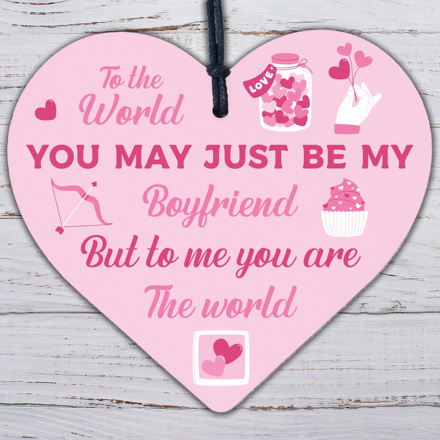 Boyfriend Birthday Christmas Card Gifts Wooden Heart Anniversary Soulmate Gifts