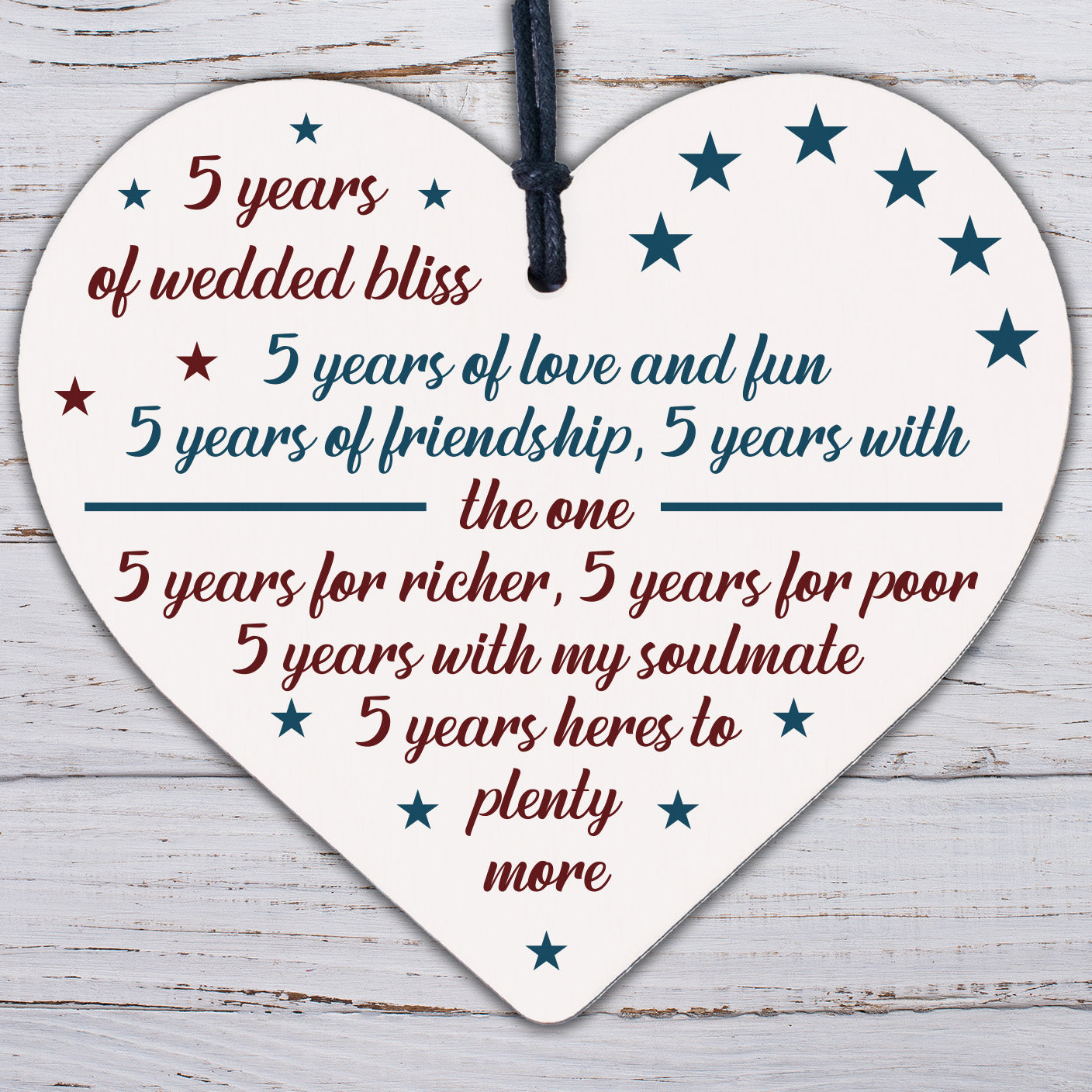 5th Wedding Anniversary 5 Year Wood Handmade Wooden Heart First Wedding Gifts