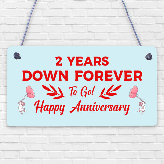 Funny Joke 2nd Anniversary hanging plaque For Husband Wife hanging plaque For Him Her Men Women