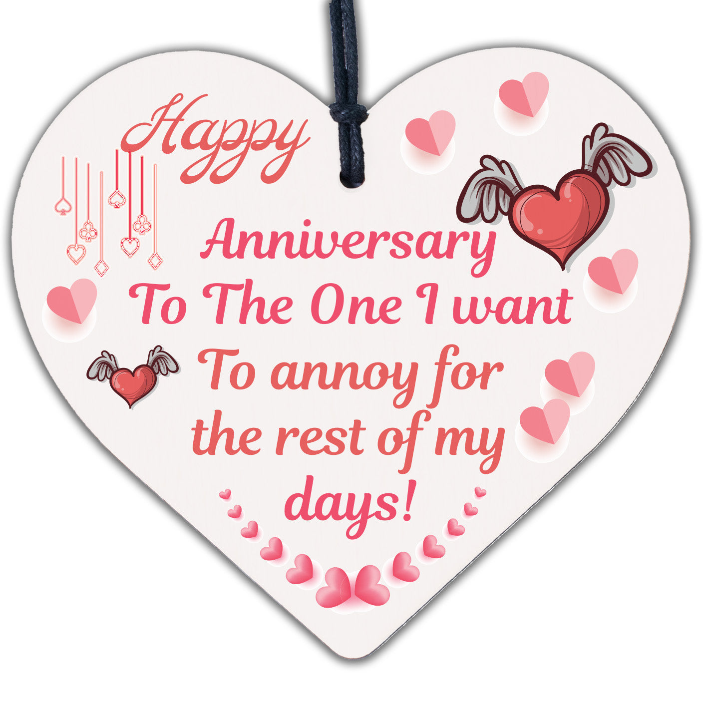 Handmade Wedding Anniversary Wooden Heart Plaque Marriage Gift For Him Her