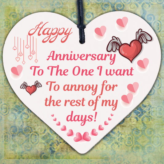 Handmade Wedding Anniversary Wooden Heart Plaque Marriage Gift For Him Her