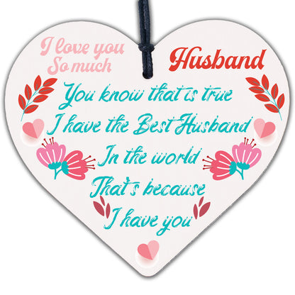 Husband Gifts From Wife Christmas Birthday Anniversary Gift Wooden Heart Plaque