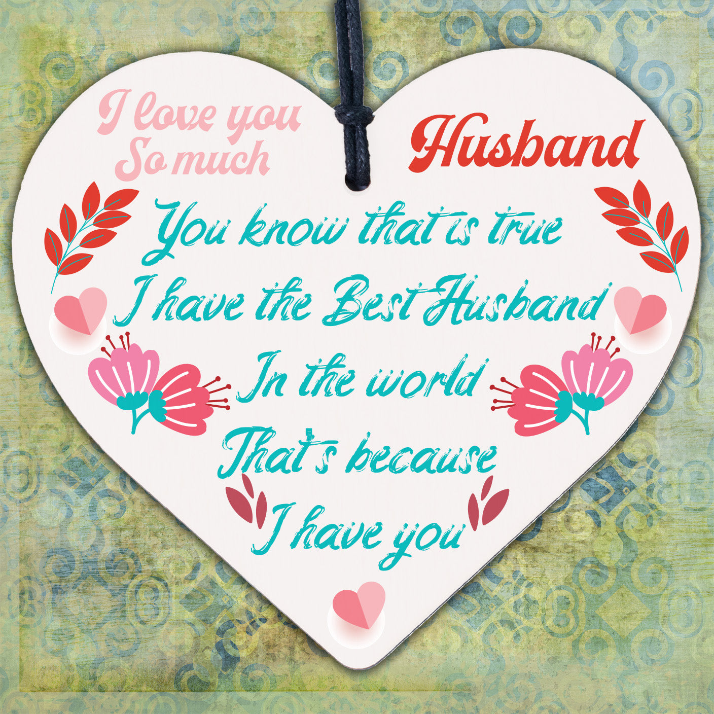 Husband Gifts From Wife Christmas Birthday Anniversary Gift Wooden Heart Plaque