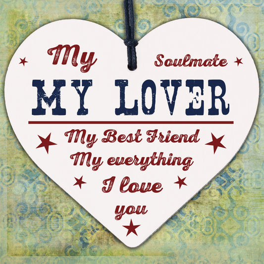 Soulmate Gifts For Girlfriend Boyfriend Husband Wife Wood Heart Anniversary Gift