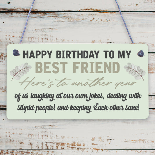 Happy Birthday Best Friend Wooden Friendship Sign Thank You Plaque Keepsake Gift