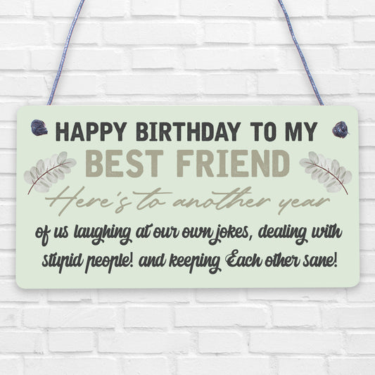 Happy Birthday Best Friend Wooden Friendship Sign Thank You Plaque Keepsake Gift