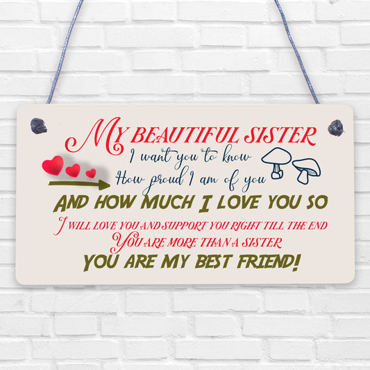 Sister Birthday Card Gift Plaque Sister Gifts For Christmas Best Friend Keepsake