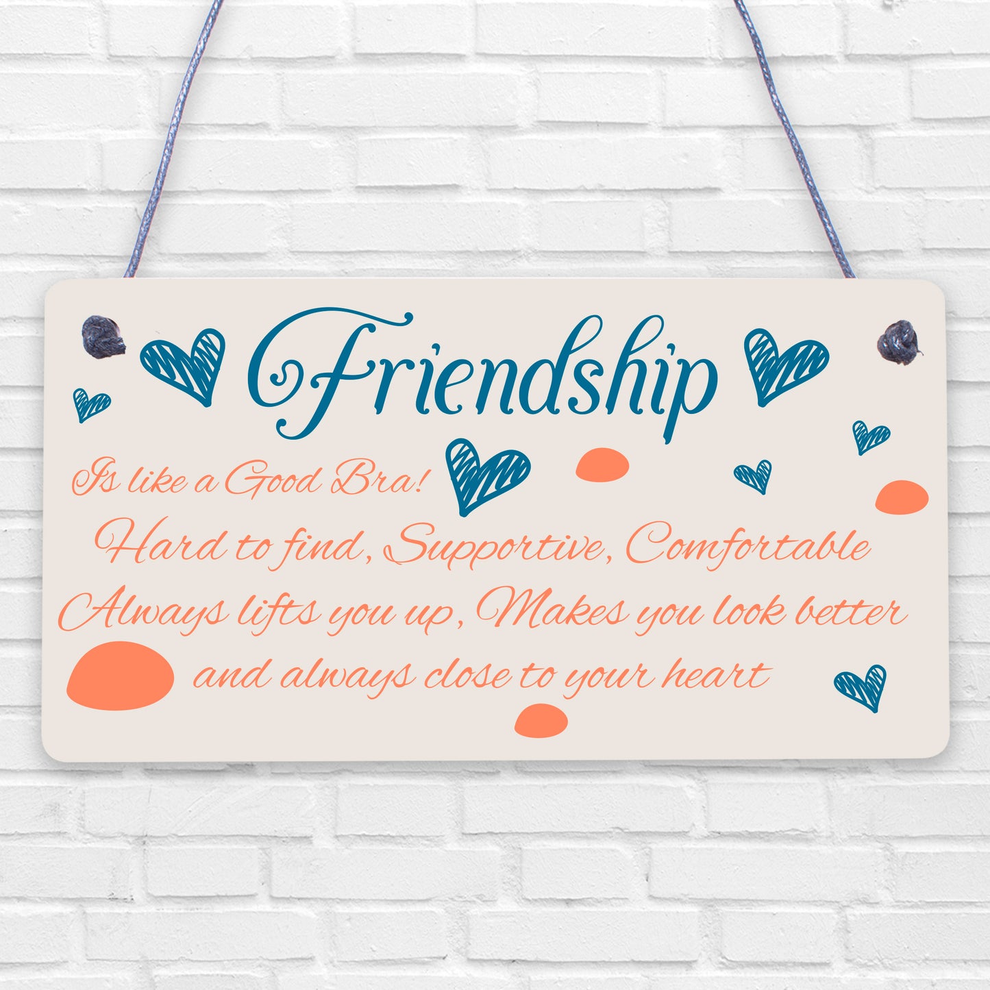 Handmade Friendship Sign Best Friend Shabby Chic Plaque Thank You Gift Keepsake