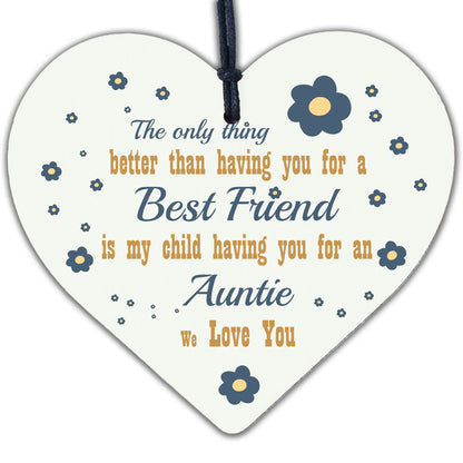 Best Friend Auntie Heart Gift Shabby Chic Birthday Love Keepsake Thank You Sign