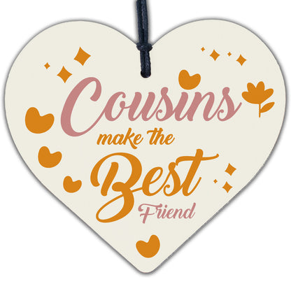 Cousin Heart Plaque Best Friend Friendship Sign Wooden Birthday Christmas Gifts