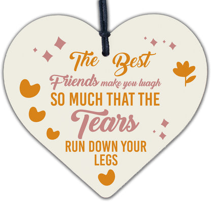 Funny BEST FRIEND Gifts Shabby Chic Wood Heart Friendship Thank You Gift Plaque