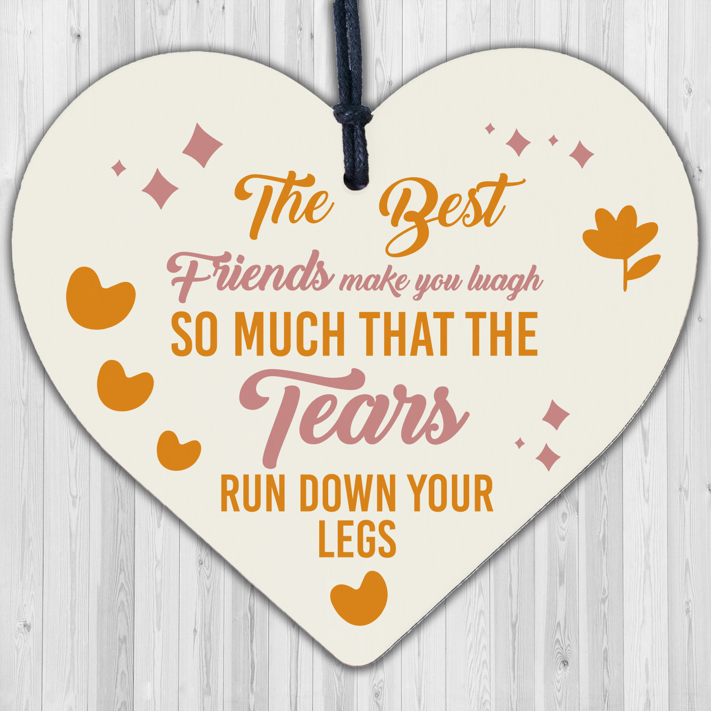 Funny BEST FRIEND Gifts Shabby Chic Wood Heart Friendship Thank You Gift Plaque