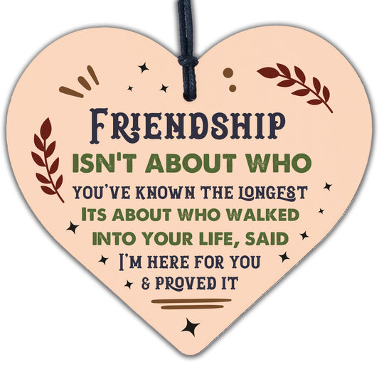 Friendship Gift Handmade Wooden Heart Plaque Best Friend Sign Birthday Christmas