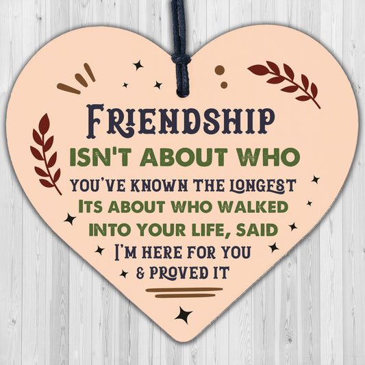 Friendship Gift Handmade Wooden Heart Plaque Best Friend Sign Birthday Christmas