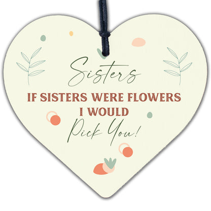 Sister Gifts Wooden Heart Gift For Birthday Friendship Gift For Best Friend