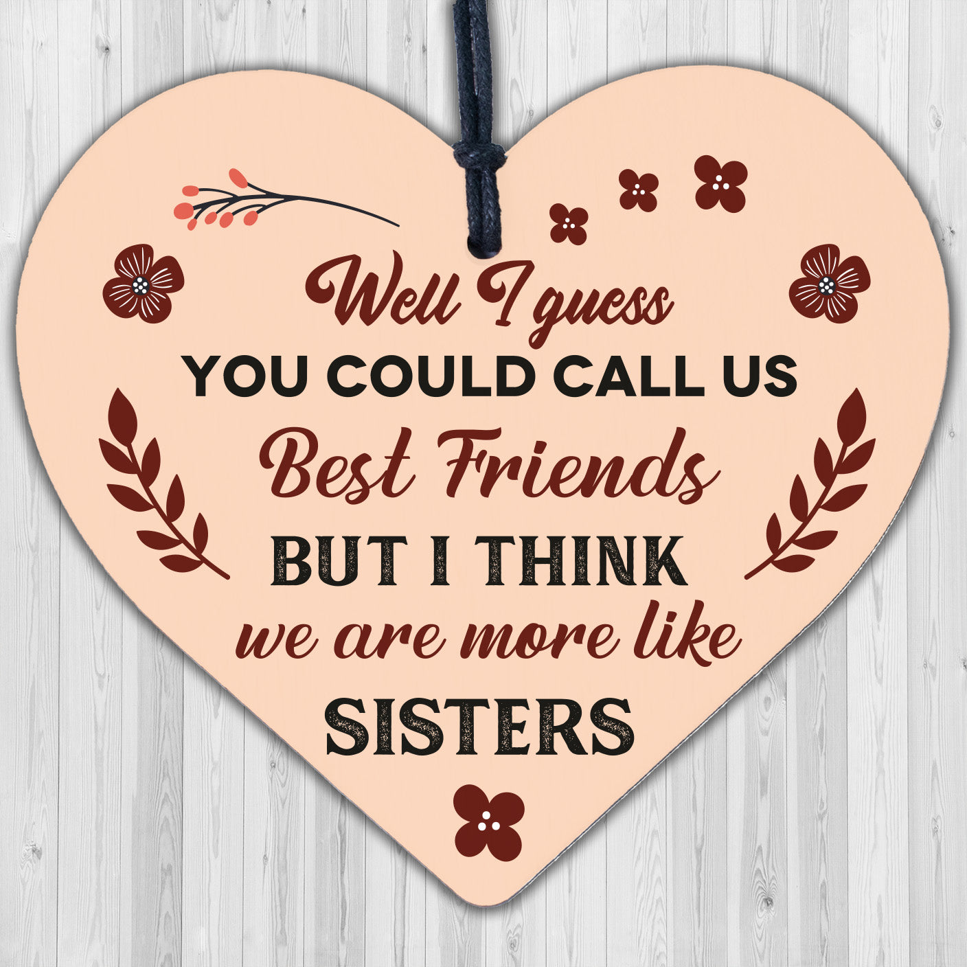 Like Sisters Best FRIEND Gifts Heart Christmas Friendship Gift Birthday Plaques