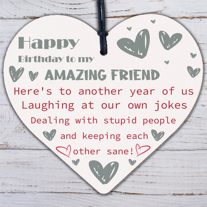 Handmade Wooden Heart Plaque Gift Perfect for your Best Friend Birthday Keepsake