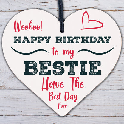 Birthday Friendship Best Friend Gift Wooden Heart Plaque Thank You Sign Keepsake