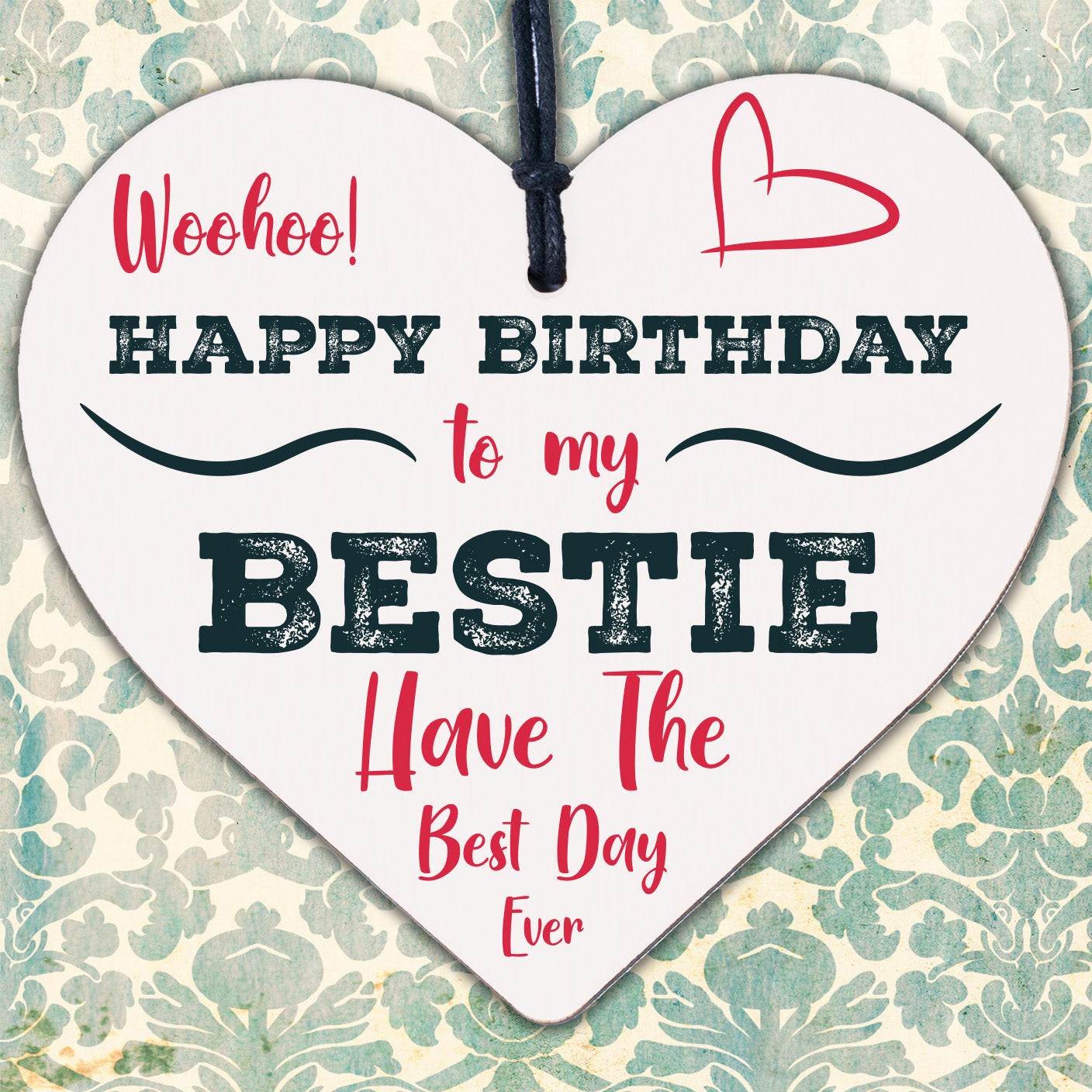 Birthday Friendship Best Friend Gift Wooden Heart Plaque Thank You Sign Keepsake