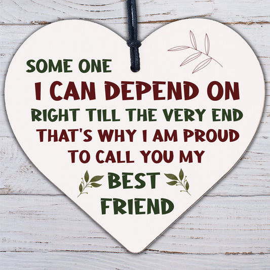 My Best Friend Sentimental Friendship Plaque Gift Wood Hanging Heart Thank You