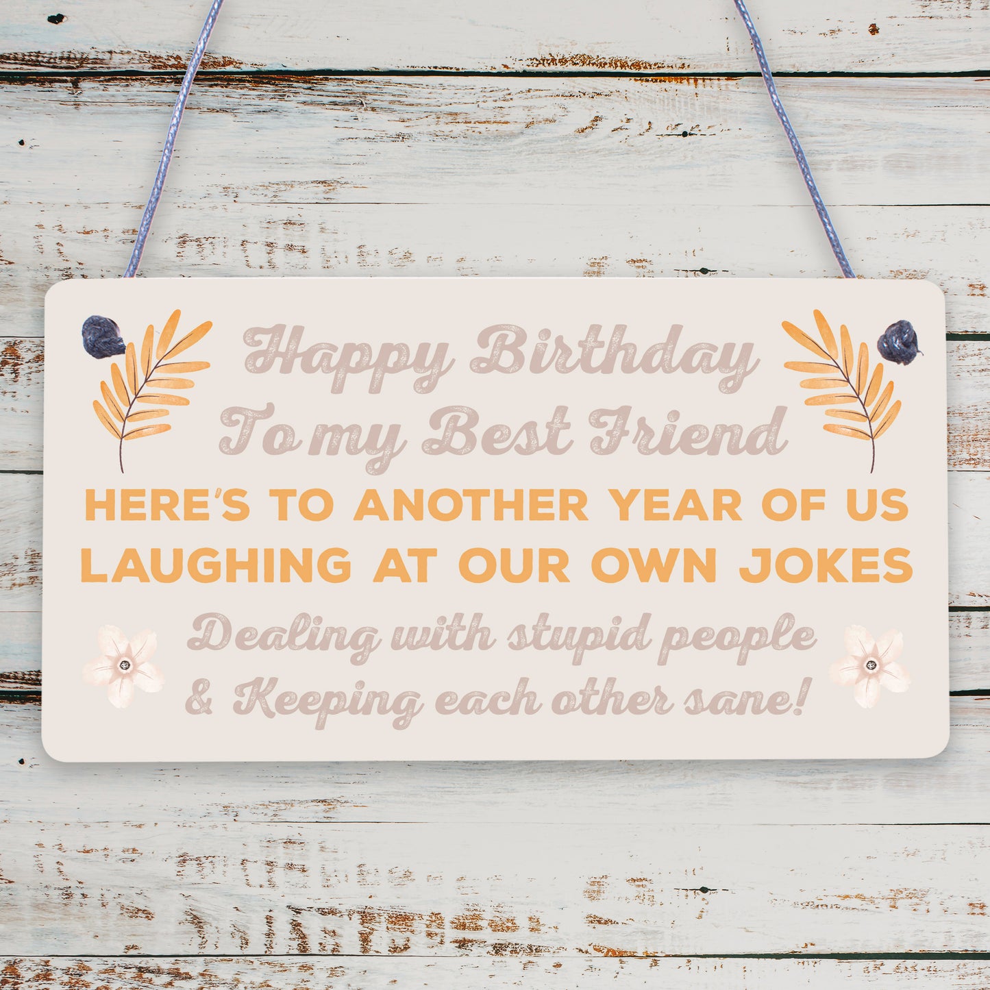 HAPPY BIRTHDAY Card Best Friend Birthday Gift Friendship Plaque Funny Keepsake