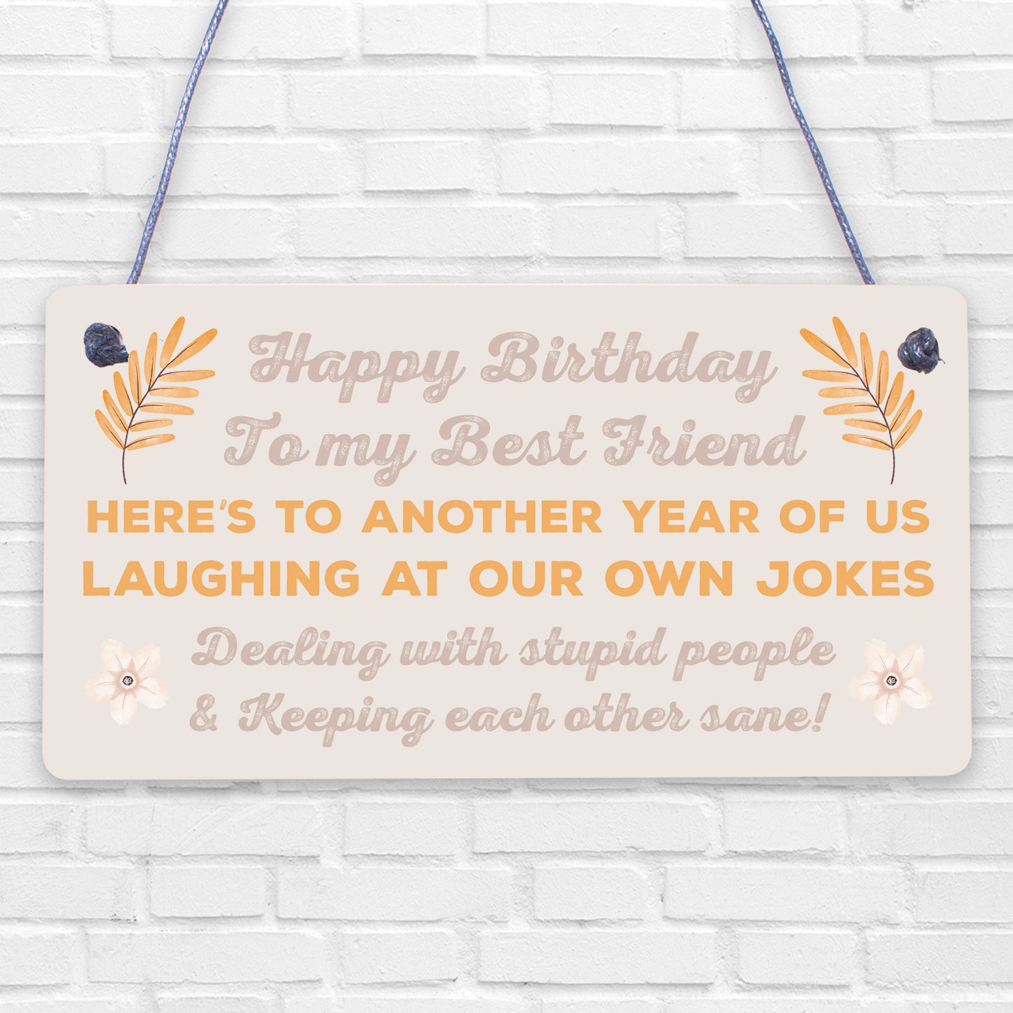 HAPPY BIRTHDAY Card Best Friend Birthday Gift Friendship Plaque Funny Keepsake