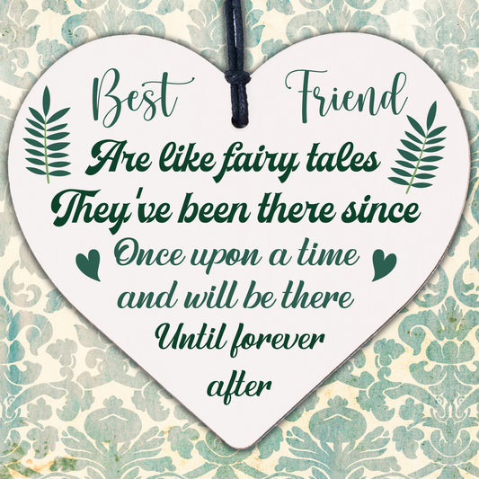 Best Friend Friendship Plaque Wooden Heart Thank You Christmas Birthday Gifts